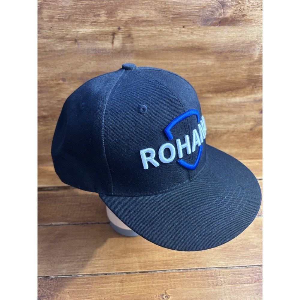 Rohana Wheels Hat Black Snapback Baseball Cap Camo Brim Auto Street Racing - Picture 4 of 5